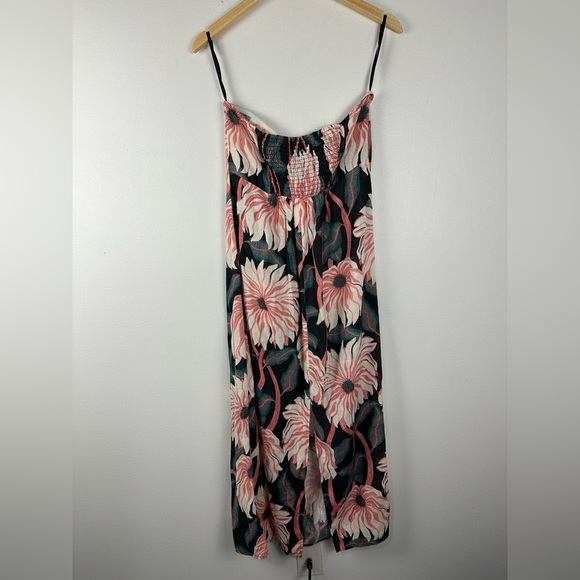 Anthropologie Grace Gillespie Strapless Floral Brunch Linen Midi Dress Sz M - Picture 8 of 9